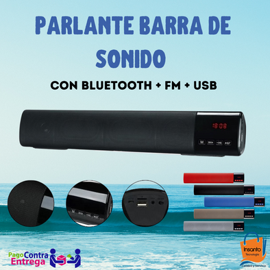 Parlante Barra de Sonido Portátil+ Bluetooth+ Radio +Manos Libres